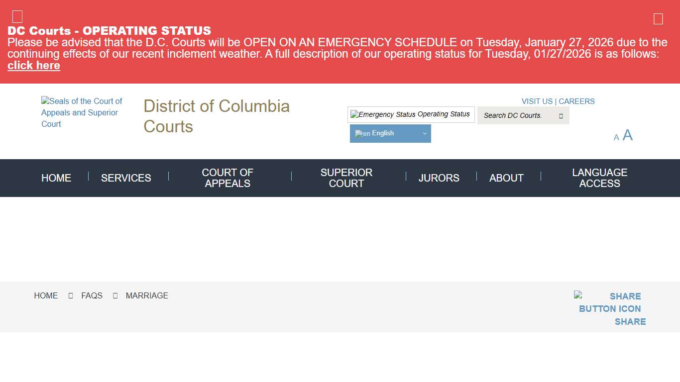 Marriage District of Columbia Courts